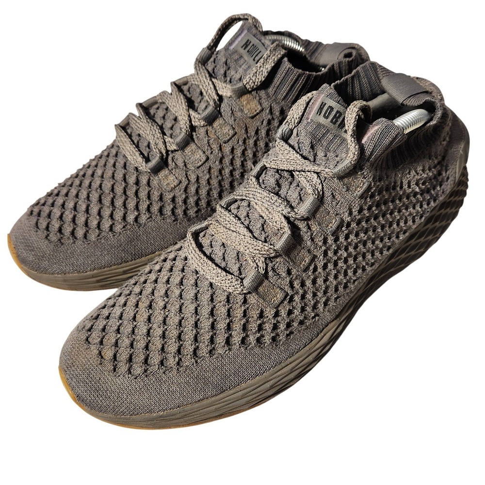 NOBULL Shoes Mens Size 10.5 Gray Knit Mesh Running Sneakers Trainers Lightweight